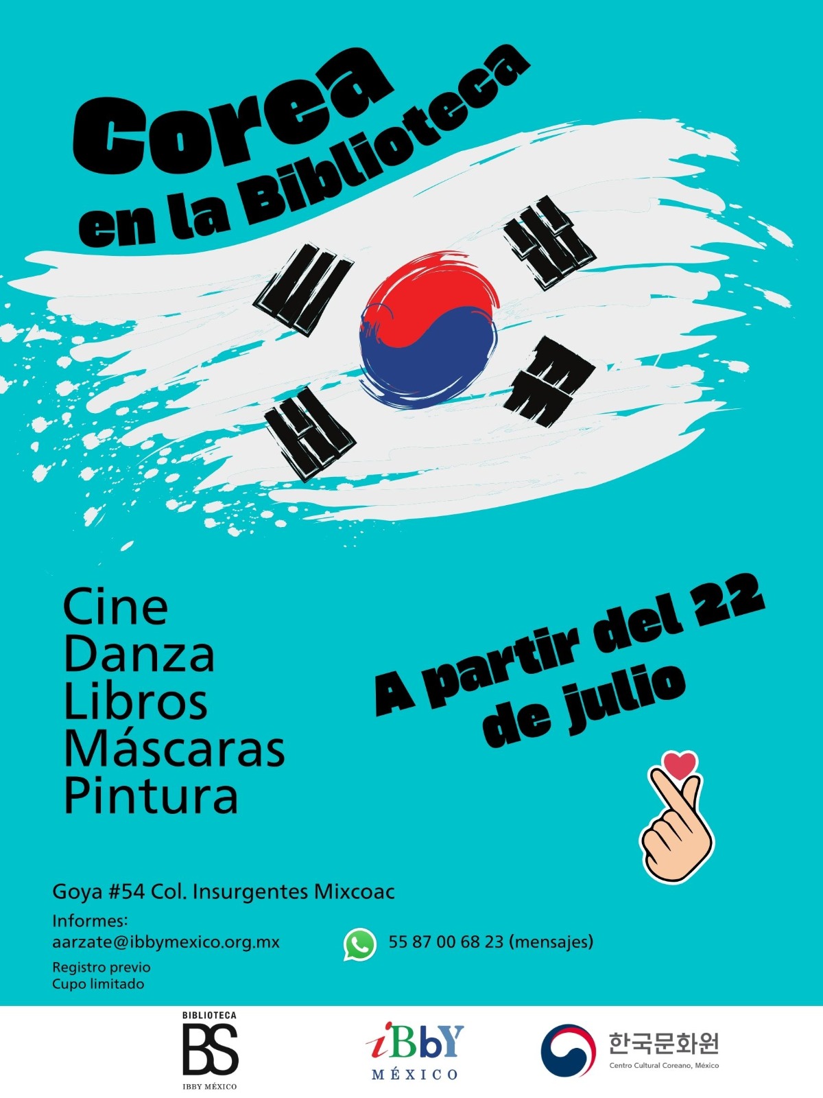 poster "Corea en la Biblioteca BS-IBBY México "