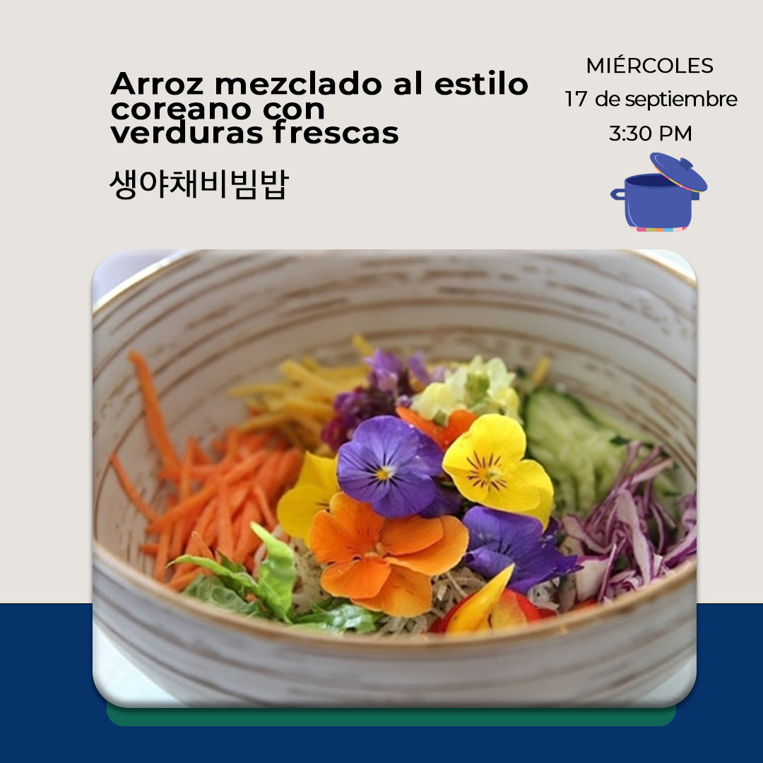 Arroz mezclado al estilo coreano con las verduras frescas