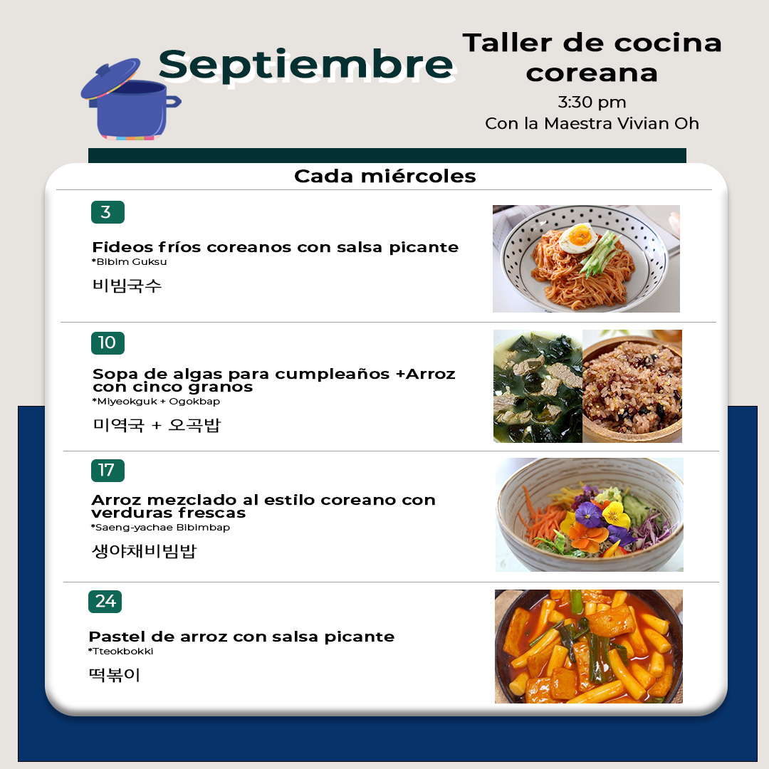 CALENDARIO DE RECETAS DEL MES DE SEPTIEMBRE