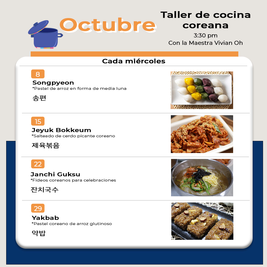CALENDARIO DE RECETAS DEL MES DE OCTUBRE