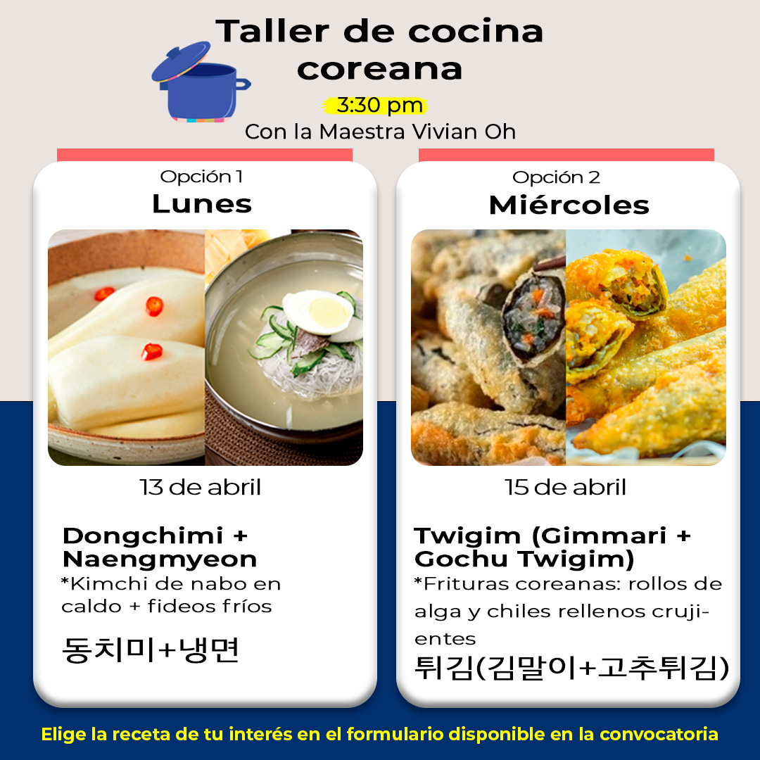 Taller de Cocina Coreana: Dongchimi + Naengmyeon 동치미+냉면 y Twigim (Gimmari + Gochu Twigim)튀김(김말이+고추튀김