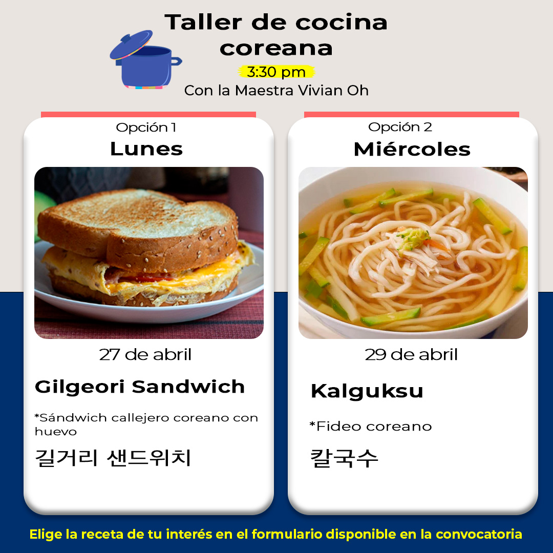 Taller de Cocina Coreana: Gilgeori Sandwich 길거리 샌드위치 y Kalguksu 칼국수