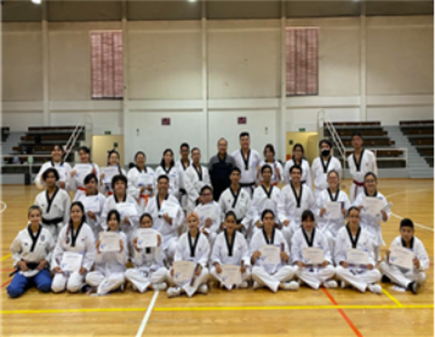 Ceremonia de clausura del taller de taekwondo 