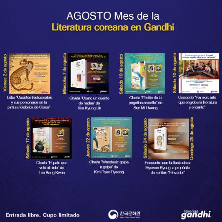AGOSTO Mes de la Literatura coreana en Gandhi