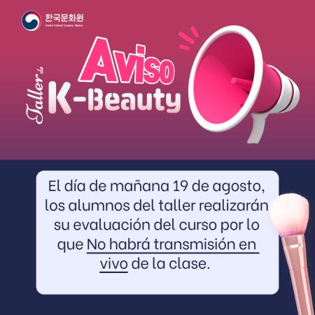 Aviso clase 9 de K-Beauty