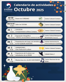 Calendario de actividades: octubre 2025