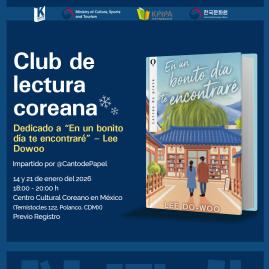 [Convocatoria] Club de Lectura Coreana “En un bonito día te encontraré” de Lee Dowoo