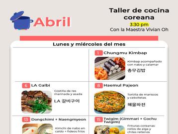  Calendario de cocina: abril 2026