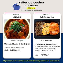  [Convocatoria] Taller de Cocina Coreana: Maeun Dwaeji Galbijjim 매운돼지갈비찜  y Dosirak banchan 도시락반찬