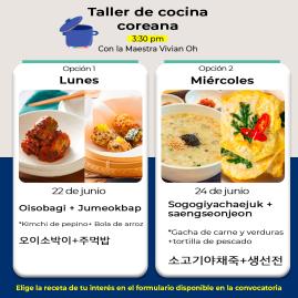 [Convocatoria] Taller de Cocina Coreana: Oisobagi + Jumeokbap 오이소박이+주먹밥 y Sogogiyachaejuk + saengseonjeon 소고기야채죽+생선전 