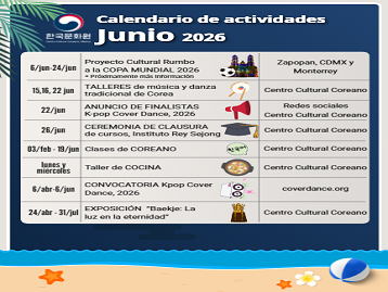 Calendario de actividades: junio 2026