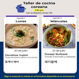 [Convocatoria] Taller de Cocina Coreana: Deulkkae Sujebi 들깨수제비  y Dwaeji Bulbaek 돼지불백 