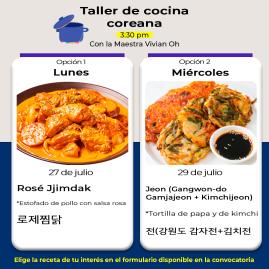 [Convocatoria] Taller de Cocina Coreana: Rosé Jjimdak 로제찜닭 y Jeon (Gangwon-do Gamjajeon + Kimchijeon) 전(강원도 감자전+김치전)
